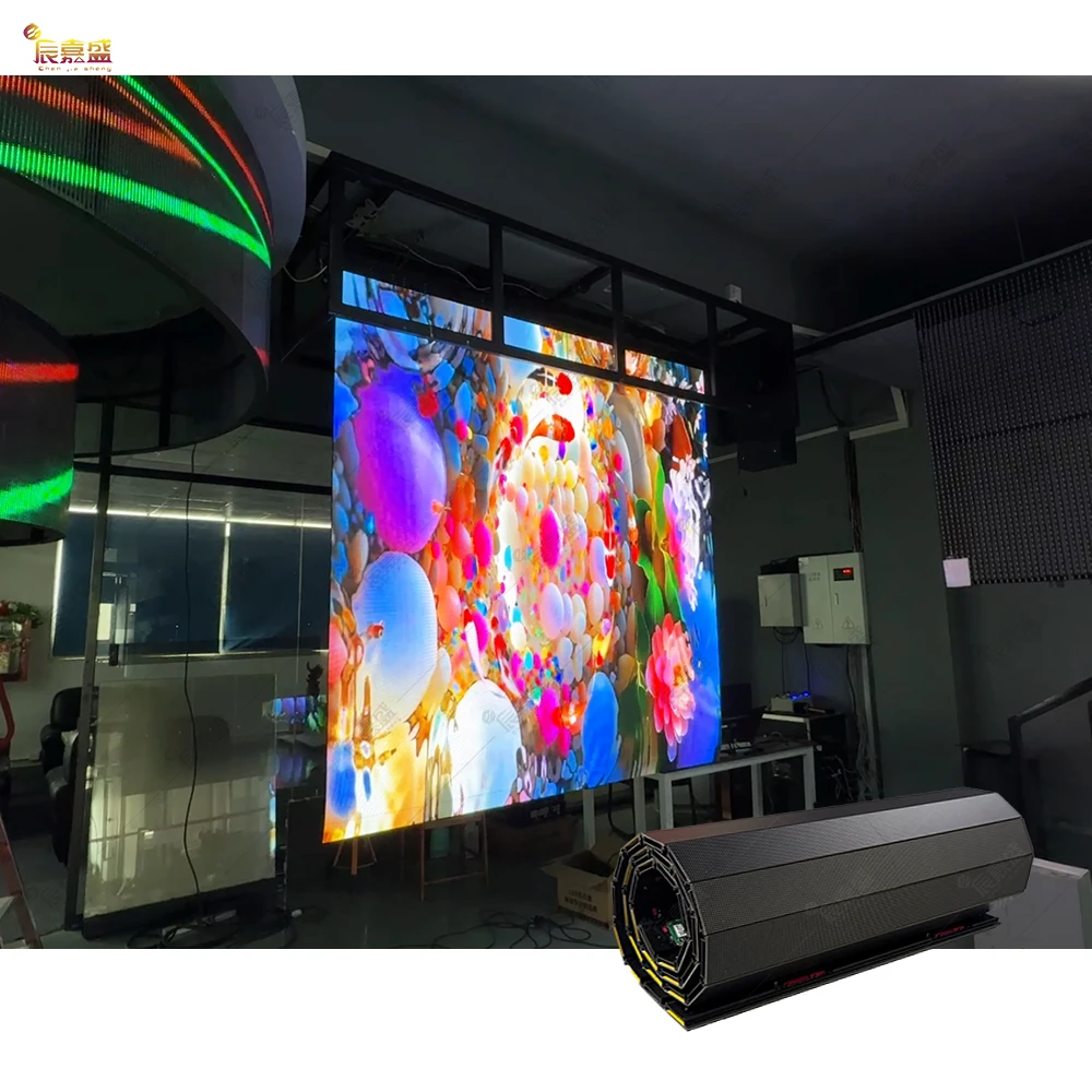 

ZJZ Portable Rolling LED Screen Display Magnet Banner with Flexible TV Stand for Retail Store DJ Booth Wall Roll up LED Screen