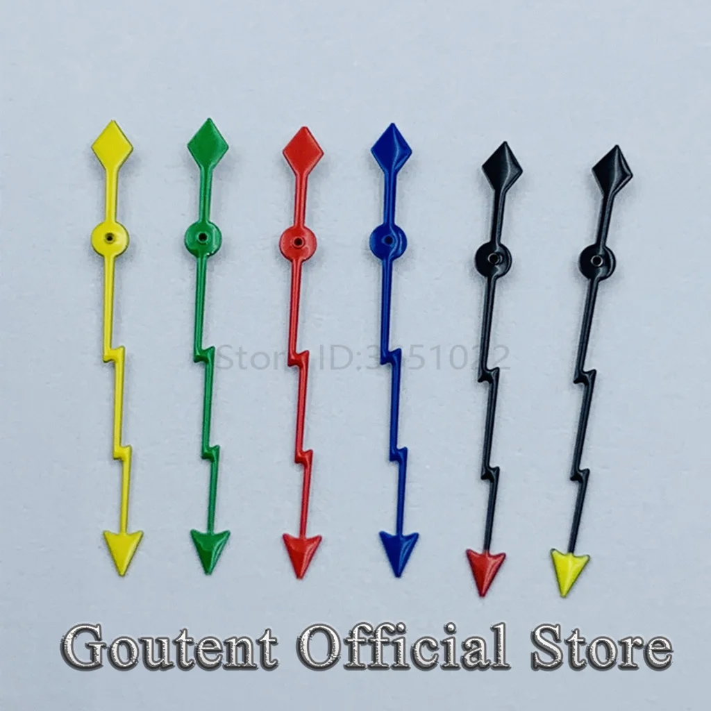 Goutent Yellow Blue Red Green Lightning watch hands Fit ETA 2836 2824 DG2813 Miyota 8215 821A NH35 NH36 Movement