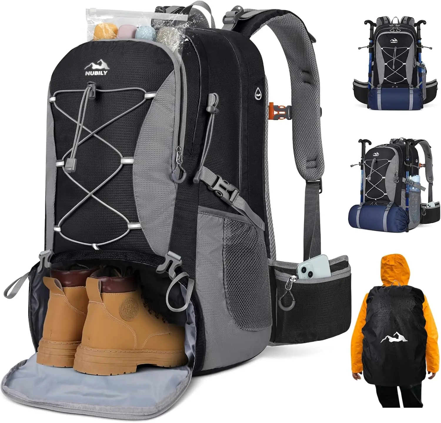 

50-литровый водонепроницаемый походный рюкзак для мужчин и женщин, легкий туристический рюкзак для активного отдыха и путешествий