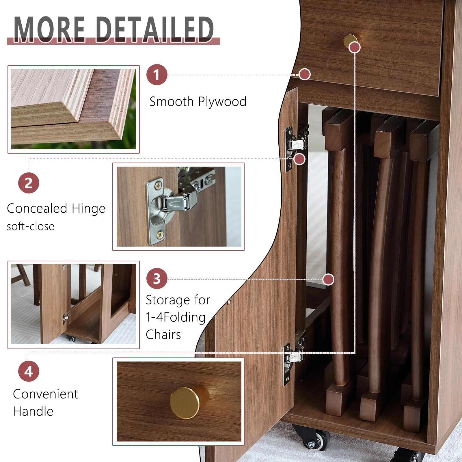 Fashion Folding Dining Table Furniture Multifunctional Round Dining Table with Dining Chairs