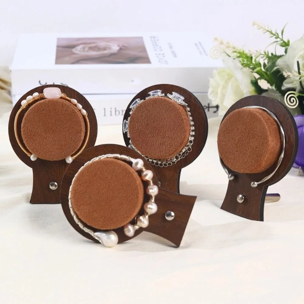 موضة الجوز الخشب سوار صينية قلادة حقيبة للتخزين مجوهرات عرض موقف المنظم الحلي حامل مجوهرات اليد هدية #3