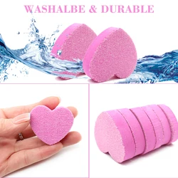 50Pcs Sponge Nails File Block 100 180 Grit Washable Durable Heart Double Sided Nail Mini Buffer Block Files Shaping Fingernails