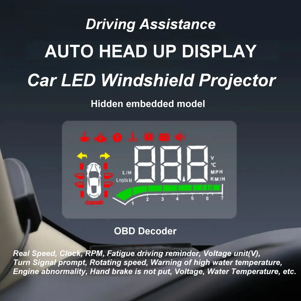 Car LED Projector For Honda Crider Envix 2018-2025 Auto HUD Head-Up Display Windshield Safe Driving Assistance Accessories