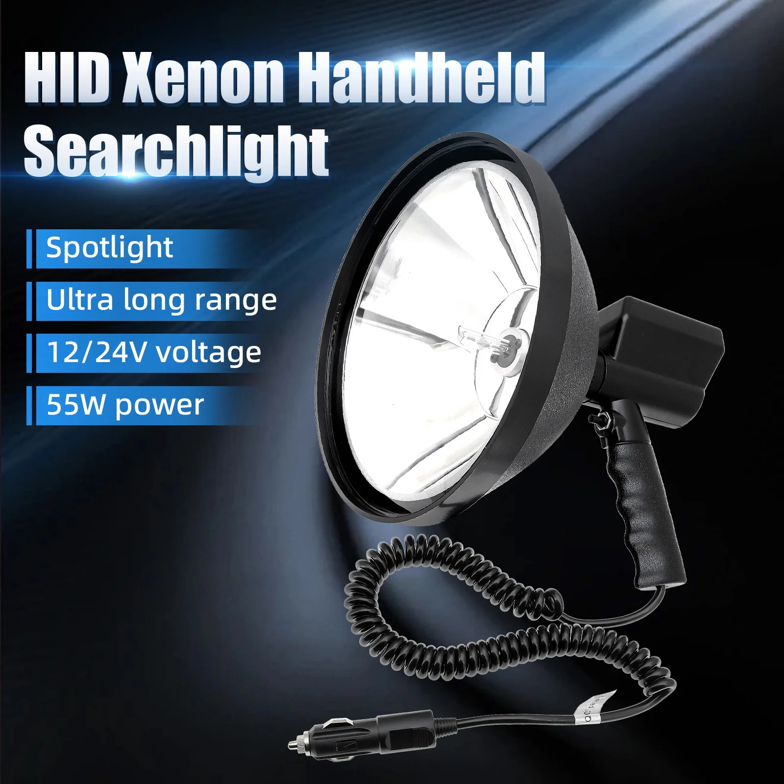 12V 9Inch Outdoor Searchlight Portable Spotlight Hunting Light Fishing Camping Light Super Bright Lamp Handheld lamps Customized