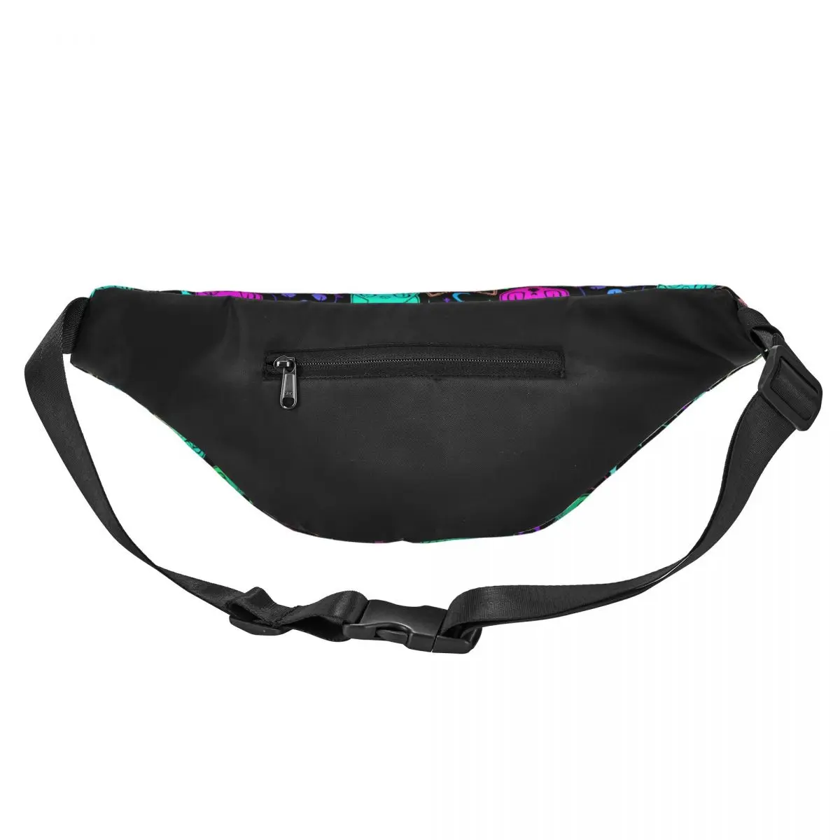 Saco de cintura crossbody personalizado para homens e mulheres, Fanny Pack, Phone Money Pouch, Bruxa, Magia, Bruxaria, Gato, Colorido, Dia das Bruxas