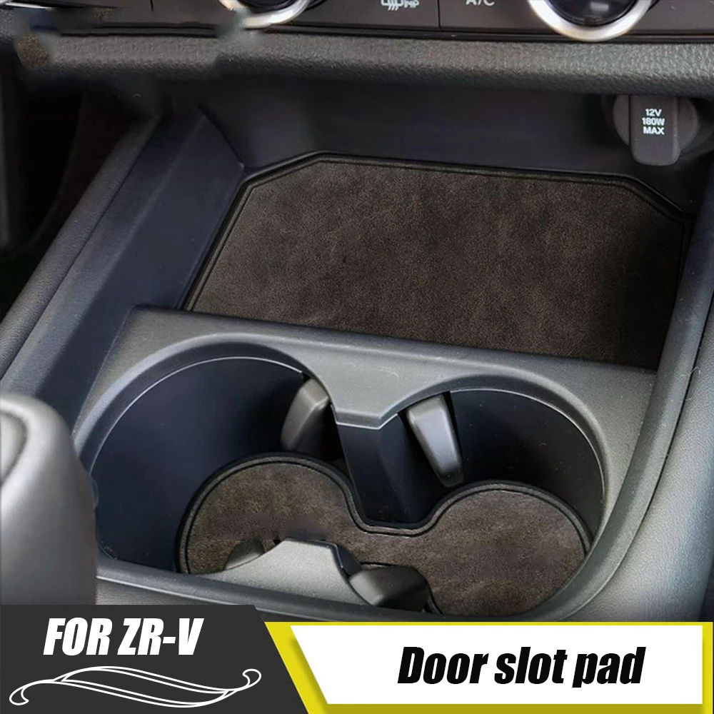 Leather Anti-Slip Gate Slot Cup Mat For Honda ZR-V ZRV 2023 Accessories Door Groove Pad Cortex Cup Holder Water Coaster Storage