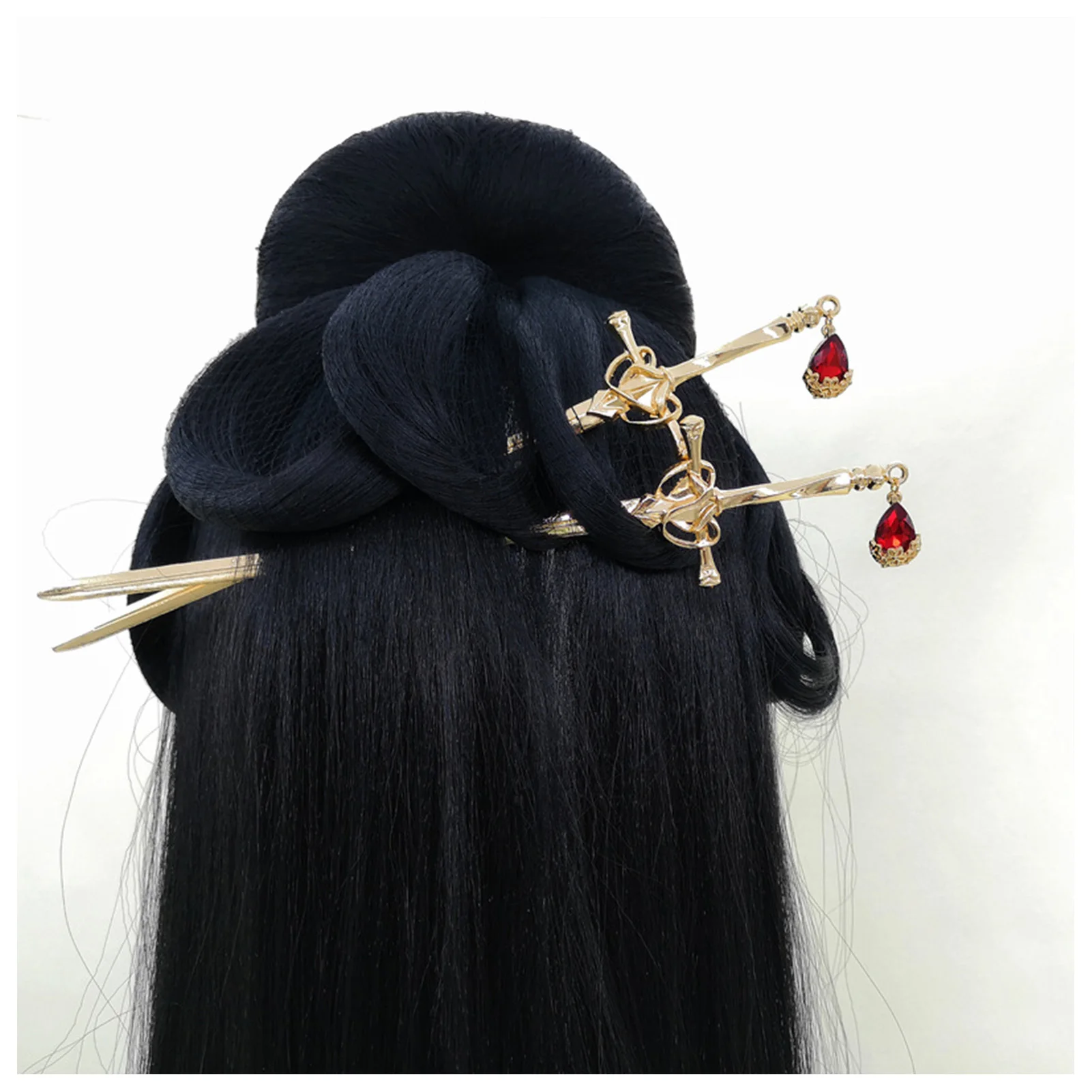 New Chinese Style Hair Stick Metal Sword Shape Hairpin Hanfu Updo Styling Women Traditional Chinese Elegant Jewelry Accessory