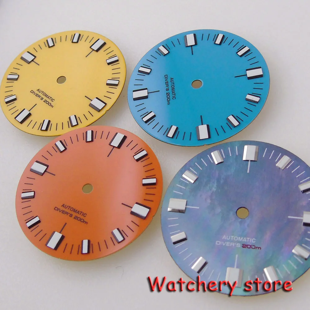 Fit NH35 NH36 2824 Automatic Watch Parts For Men Tandorio 28.5MM Green Luminous Orange Black Blue Mother Of Pearl DialWatch Dial