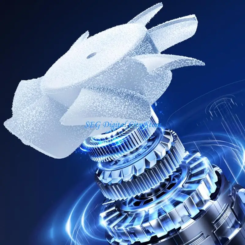 

U75B Portable Clip On Cooling Fan with LED Display and Flashlights Waterproof for Construction Sites Fishing and Outdoor Use