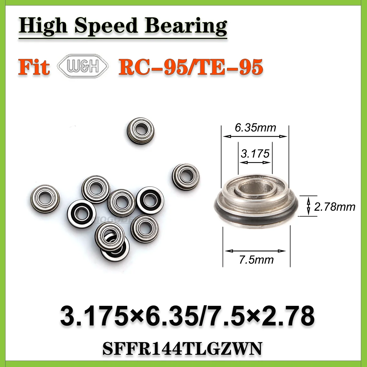 

Dental Bearing Ceramic High Speed Dental Bearings Repairing Kit For WH RC95 TE95 Turbine Handpiece Dentistry Accessories 5/10pcs