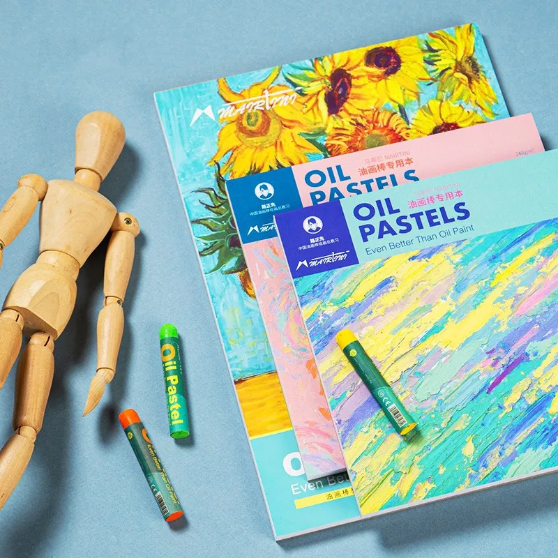 200x195mm Oil Pastel Drawing Book 20 Sheets Scratch-resistant Easy To Tear for Painting Graffiti Art Creation Outdoor Sketching