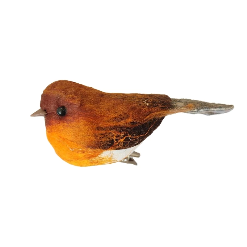 12 個の人工鳥クリスマスツリー庭の芝生の装飾シミュレーション羽鳥の置物ホリデードロップシップ用クリップ付き