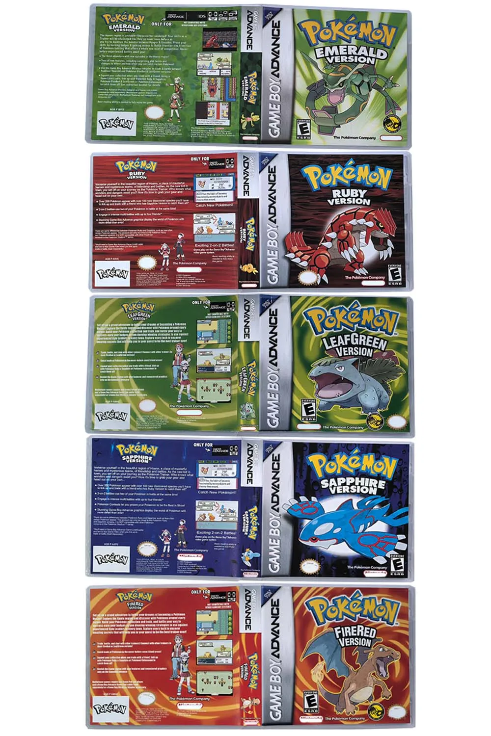 2025 Neue Pokémon-Serie Jade Red Leafgreen Ruby Sapphire 5. Edition GBA-Spielebox, 32-Bit-Videospielkassette, Ohne Handbuch – Detail 8