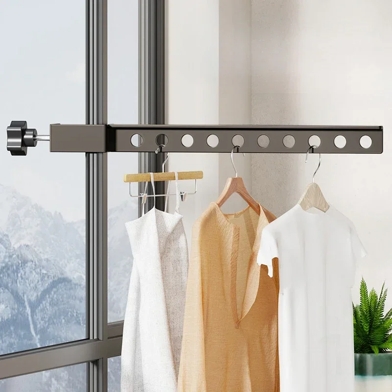 

Indoor Clothing drying rack folding wall clothes hanger – Non-Slip and Sturdy Clothesline for Window Sills and Frames