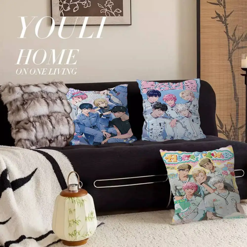 Kpop P-PLAVE Decorative Room Aesthetics Pillow Case Home Decor Bedroom Sofa Bed Couch Pillow Cover 45x45