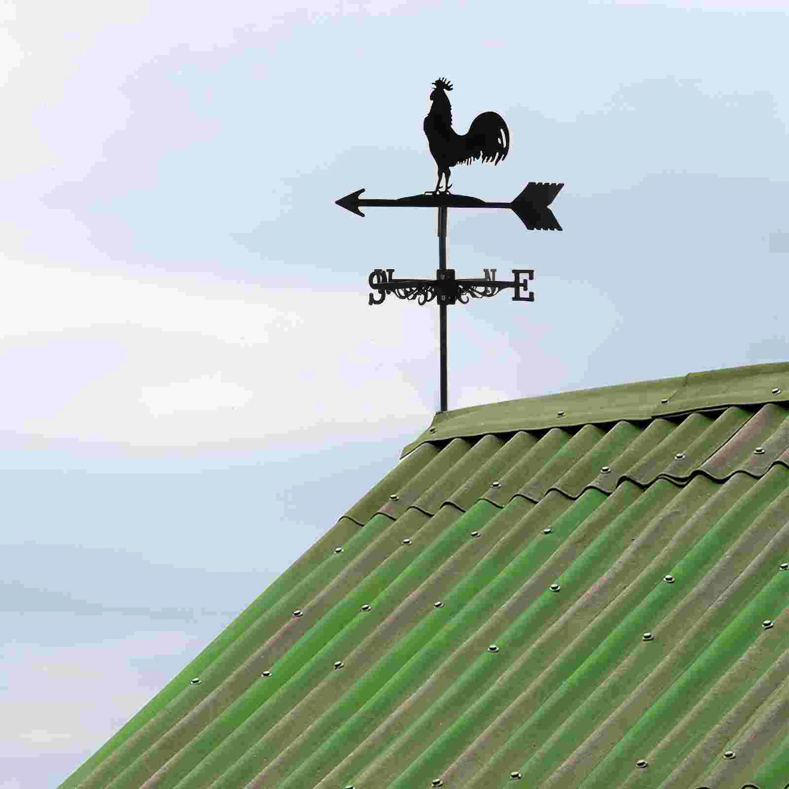 

Lawn Decorations Roof Weather Vane Weathervane Vanes for Yard Wind Indicator Stainless Steel Blade Ornament Sheds Black