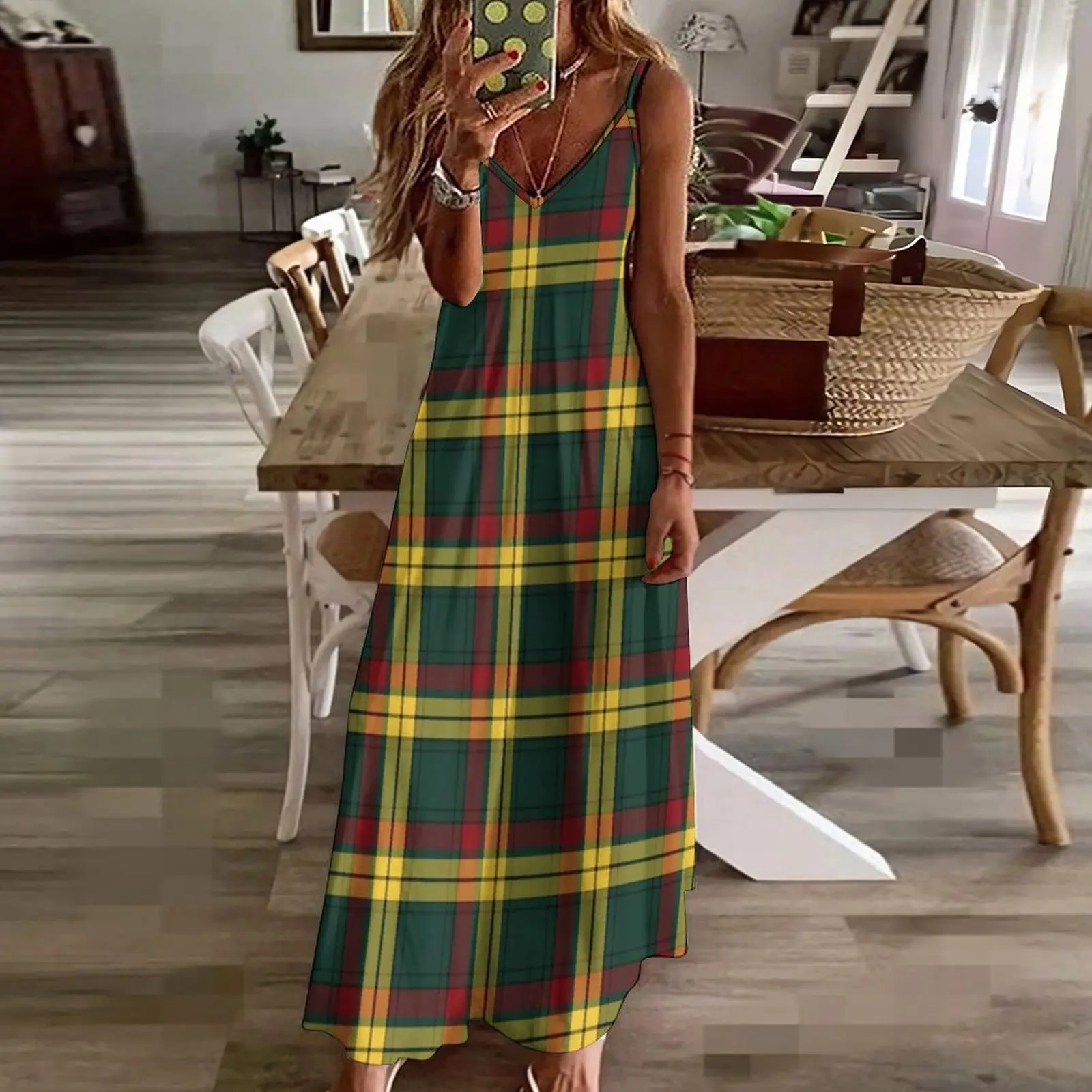 Clan Macmillan Tartan Mouwloze Jurk Avondjurken Vrouwen Prom Kleding Dameskleding Zomer 2024 Nieuwigheden