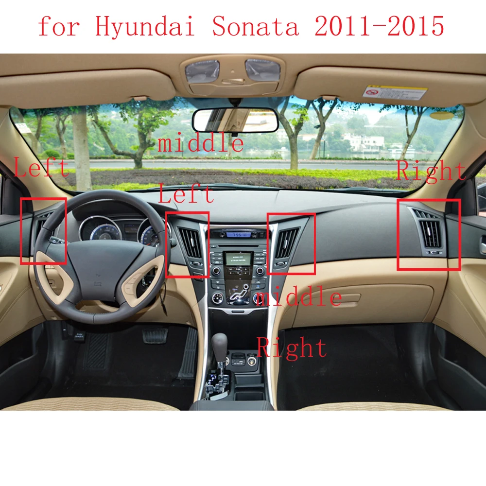 

HUIYAN 1 шт./2 шт./4 шт. автомобильные аксессуары, розетка кондиционера для Hyundai Sonata 2011-2015, вентиляционные отверстия кондиционера
