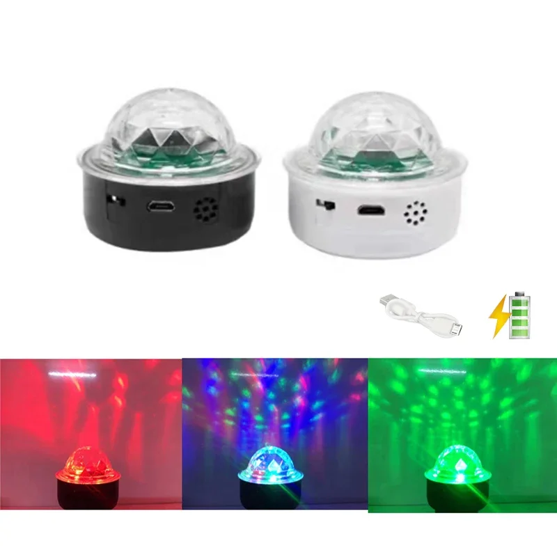 Mini luz LED de 3 vatios para escenario, decoración de luz ambiental Interior, bola de discoteca láser recargable con función de Control de voz