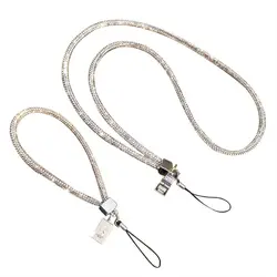 Full Diamond Rhinestone Phone Lanyard Diamond Pendant Wrist Chain Diamond Phone Lanyard Short Anti-lost Rhinestone Neck Strap