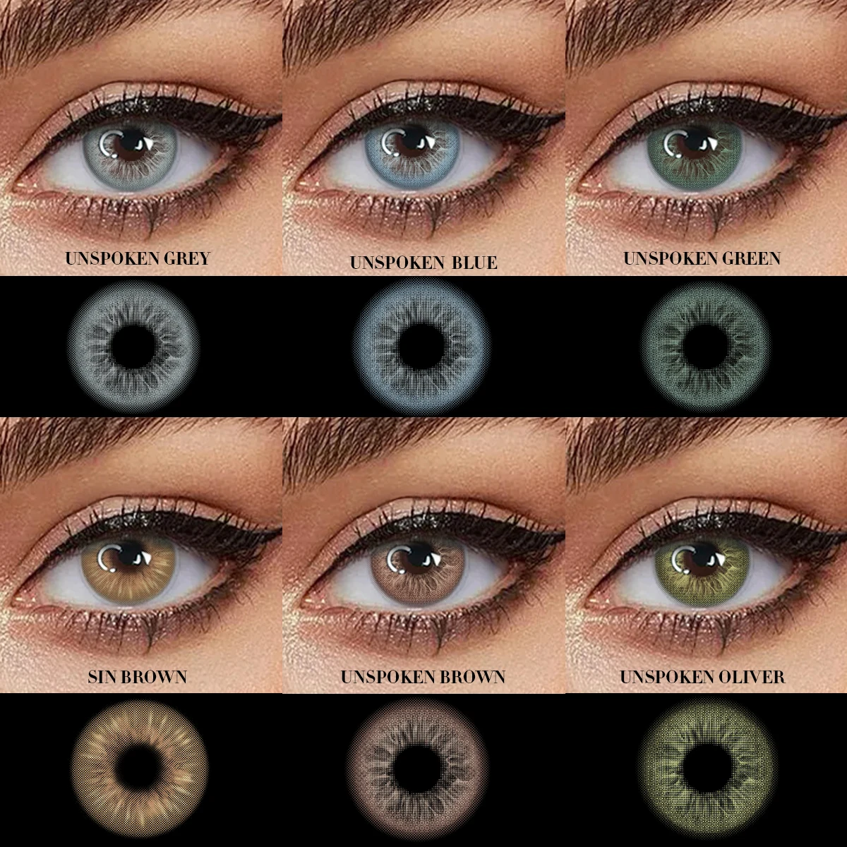 VISUASHOW 1 Paar natürliche farbige Kontaktlinsen, weiche Linse in Blau/Grün/Grau als Geschenk zur Herstellung von weihnachtsmake-up für Frauen, mehr Schönheit