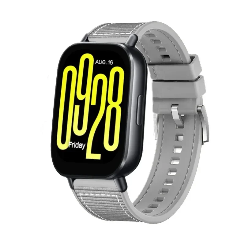 22 mm Verbund-Silikonarmband für Redmi Watch 5 Active/Lite Nylon geflochtenes Armband Gürtel Huawei Watch 4 3/GT5-4-3-2 Pro 46 mm Band