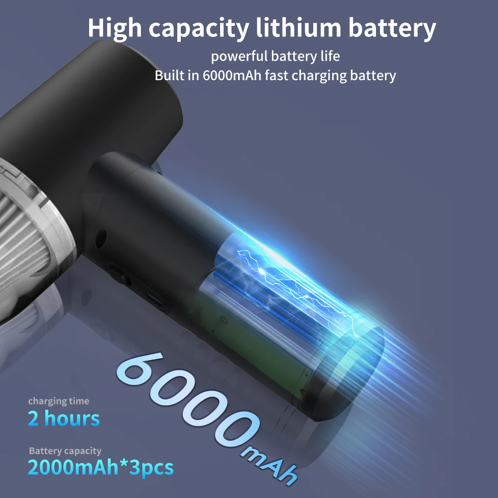 7000Pa PC Keyboard Cleaner 6000mAh  Compressed Air Duster MIni Car Vacuum Cleaner 2 In 1 Air Blower