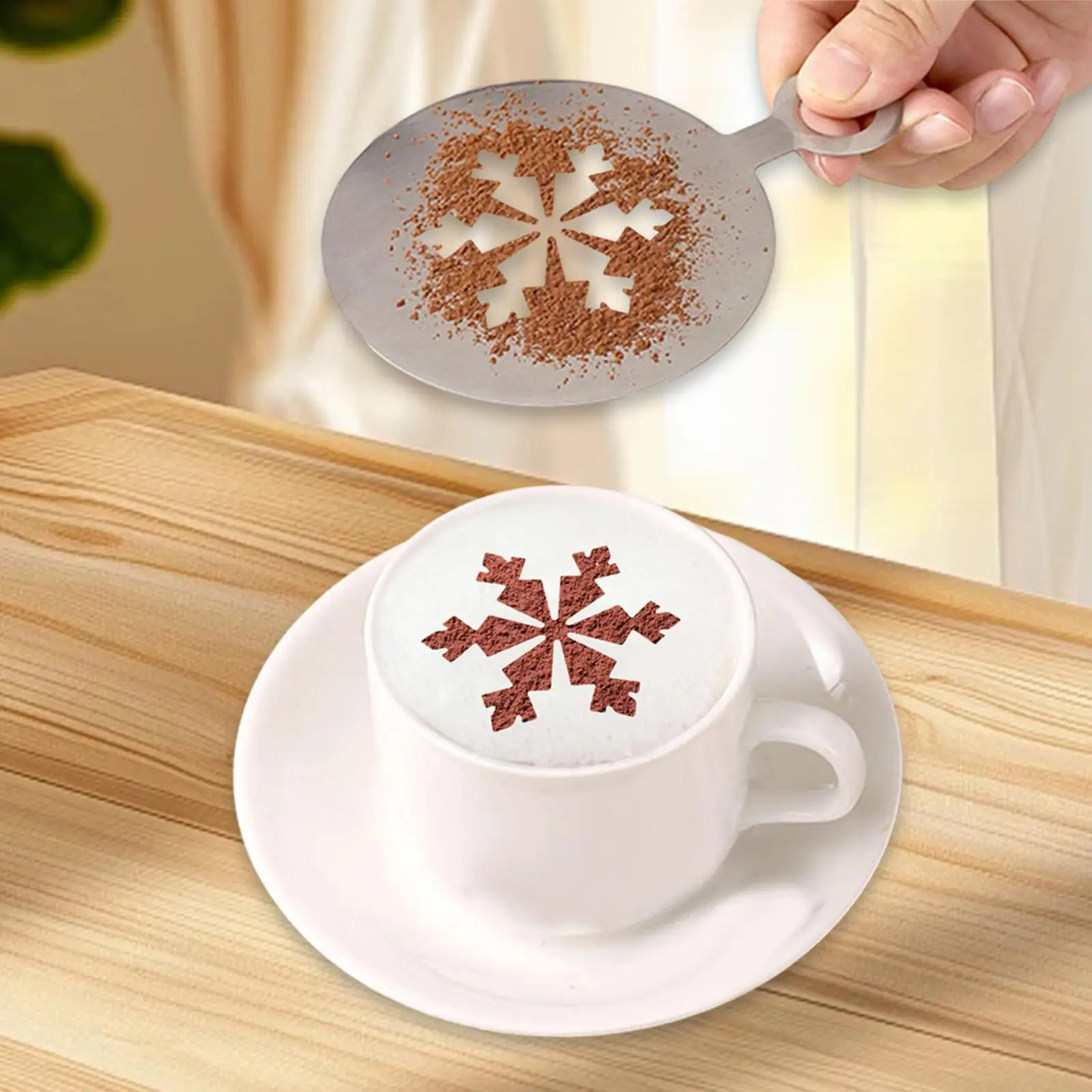 Coffee Decorating Stencil Baking Painting Tools DIY Craft Decor Cake Stamping Decorating Stencil for Milk Powder Kitchen