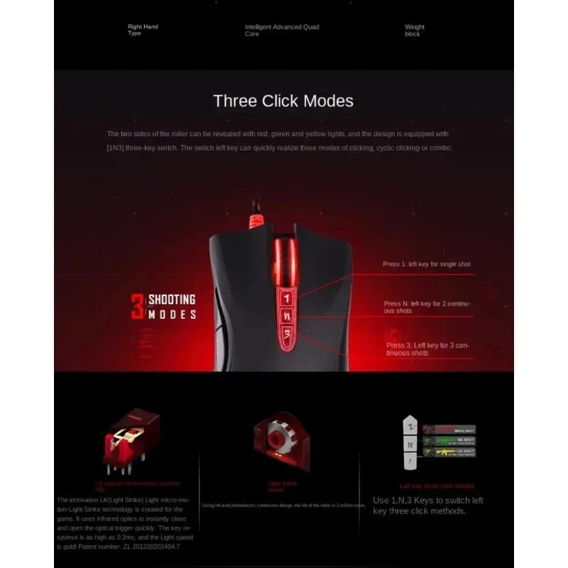 ماوس ألعاب سلكي A4tech A91 مع برنامج تشغيل برمجة ماكرو للكمبيوتر المكتبي والكمبيوتر المحمول - هدايا ملحقات الماوس الرياضية الإلكترونية