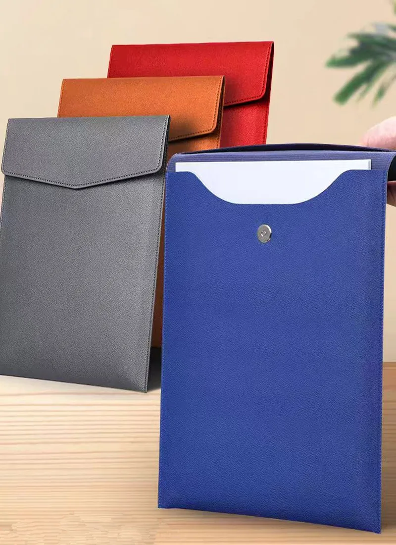 

Waterproof Leather A4 Business Briefcase File Folder Document Paper Organizer Storage Bag School Office Stationery