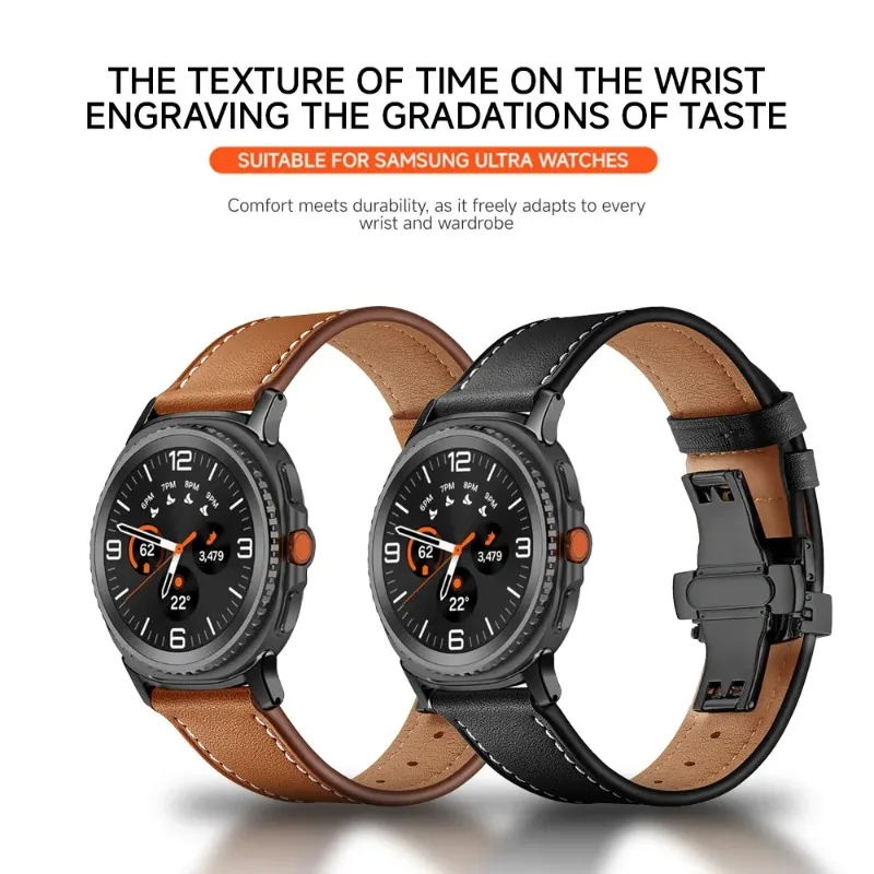 Premium-Lederarmband für Samsung Galaxy Watch 8 9 40mm 44mm Business-Armband für Galaxy Watch 8 Classic 46mm Smartwatch-Armband – Detail 1
