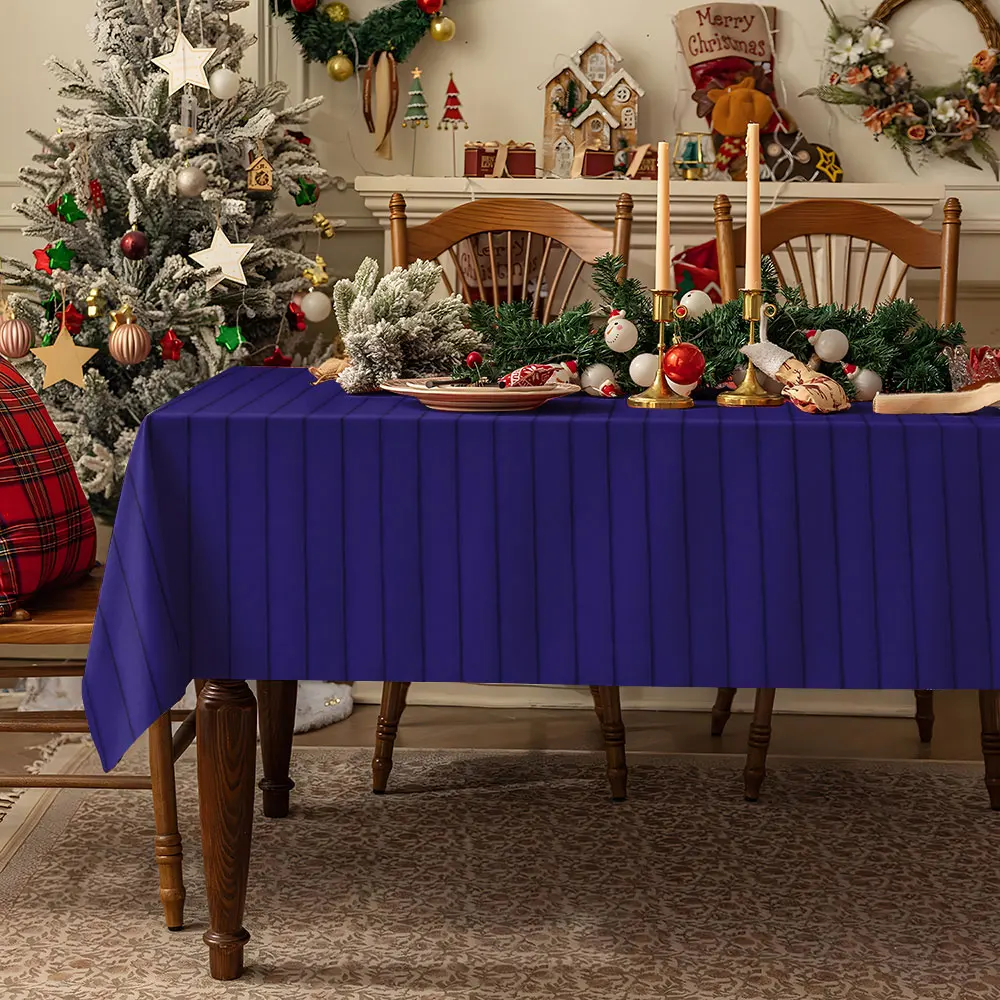 Dark Grid Minimalism Waterproof table cloth, splash-proof tablecloth, for party, Halloween, Christmas, dining, camping