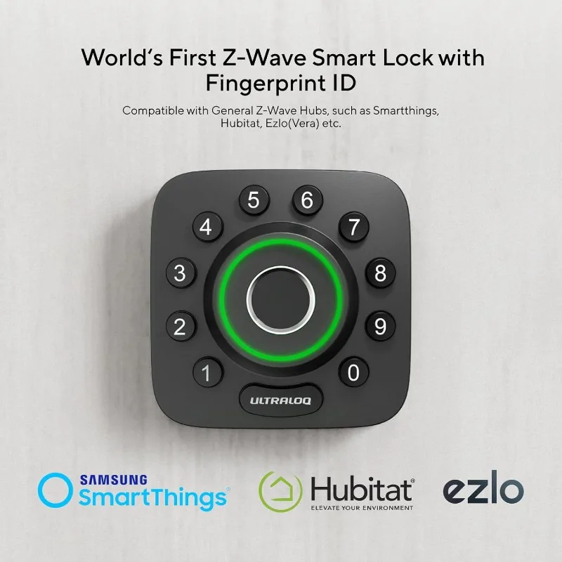 World's First Z-Wave with Fingerprint ID, Z-Wave Door Lock, Works with Z-Wave Plus, Home Assistant