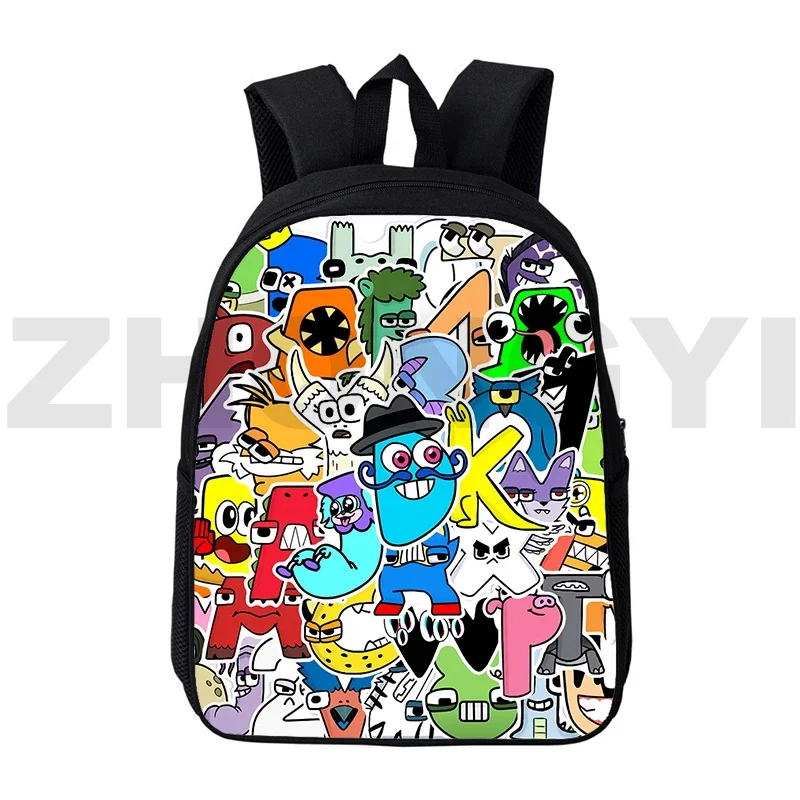 Hot Sale 3D Anime Alphabet Lore School Backpack Men Travel Business Mochila 12/16 Inch Kid Bookbag Student Outdoor Sport Daypack