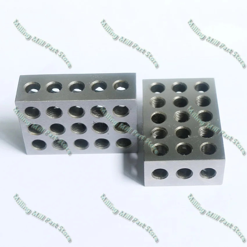 Precision Blocks Hardened Steel 1-2-3 Block Precision Matched Machinist Milling Tool 23 Holes 25-50-75mm BLOCK 1set/2pcs