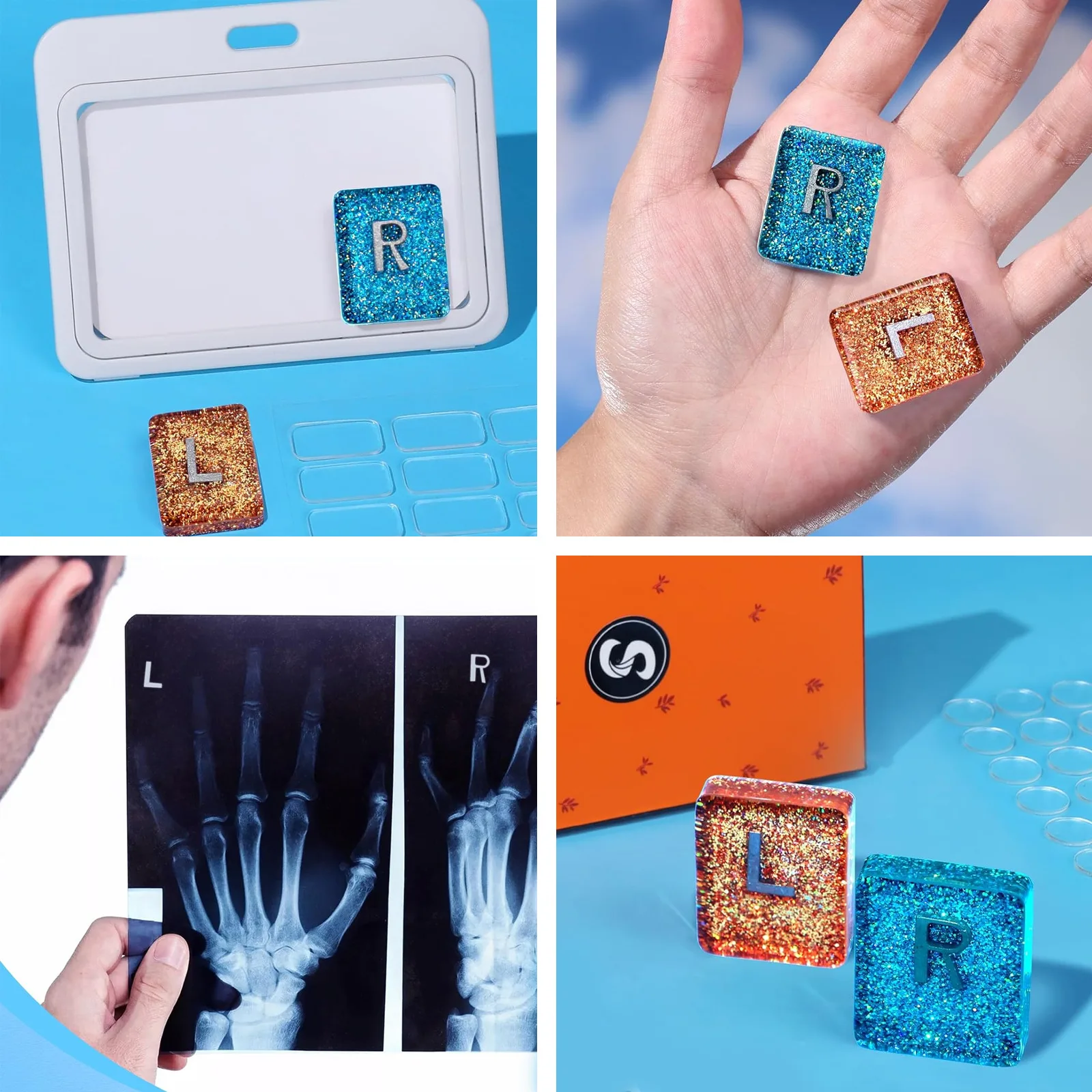 Radiology Markers Lightweight Lead Initials Markers Xray Markers Shiny X-Ray Badge Accessories For Radiology Badge Reel Nurse