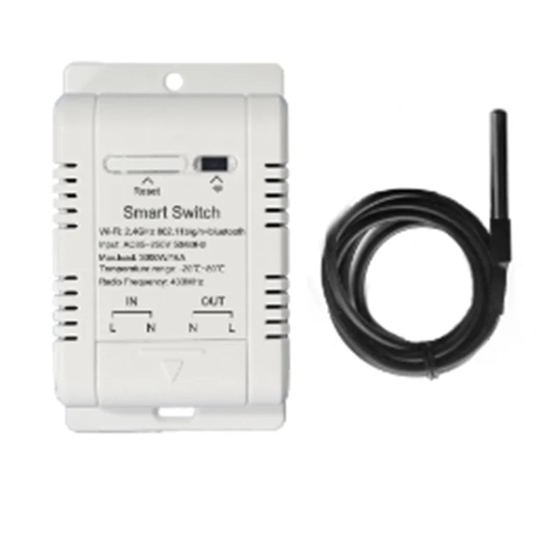 N82R Tuya Wifi 16A Smart Temperature Switch Tuya Wifi Power Monitor Remote Control Smart Temperature Switch