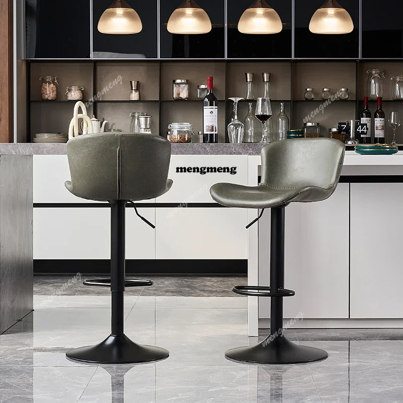Kitchen Nordic Bar Chair Swivel Metal Wood High Bar Chair Design Waiting taburetes para barra de cocina Luxury Furniture D80