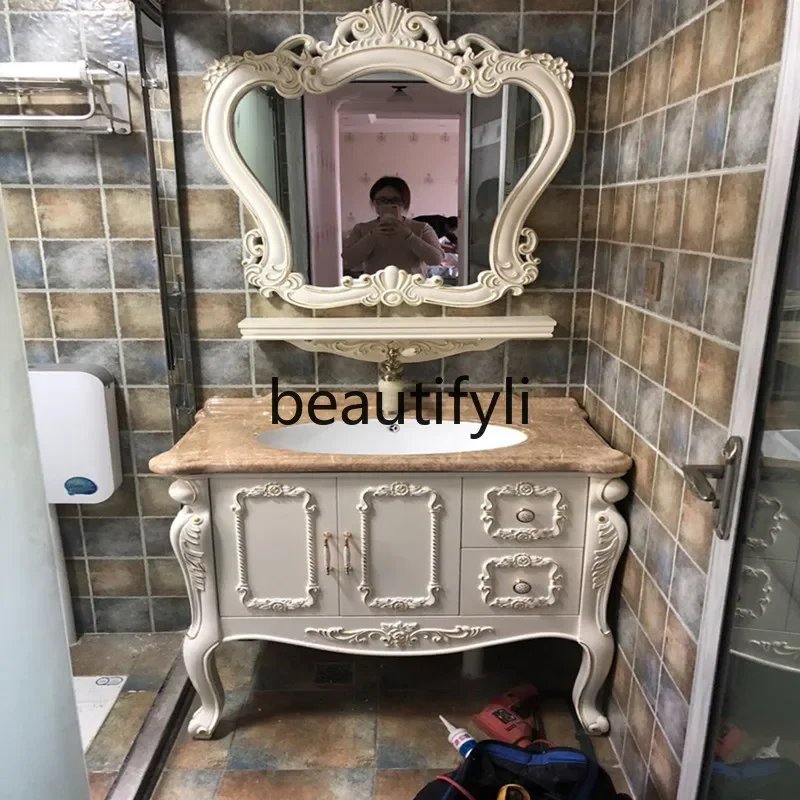 

Шкаф для ванной комнаты, комбинированный дубовый умывальник для рук, массив дерева, туалет, ванная комната