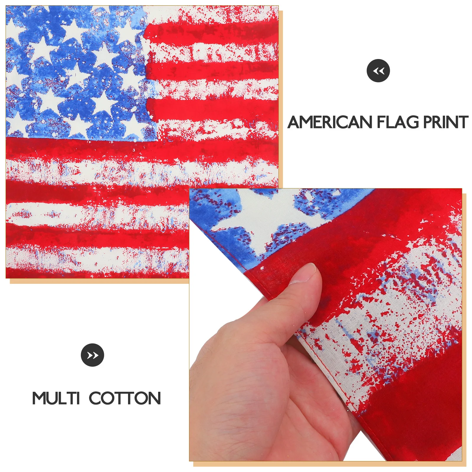 

4Pcs American Flag Neckerchief Elegant Soft Neck Scarf Women Patriotic Independence Day Bandana Accessory Patriotic Kerchief