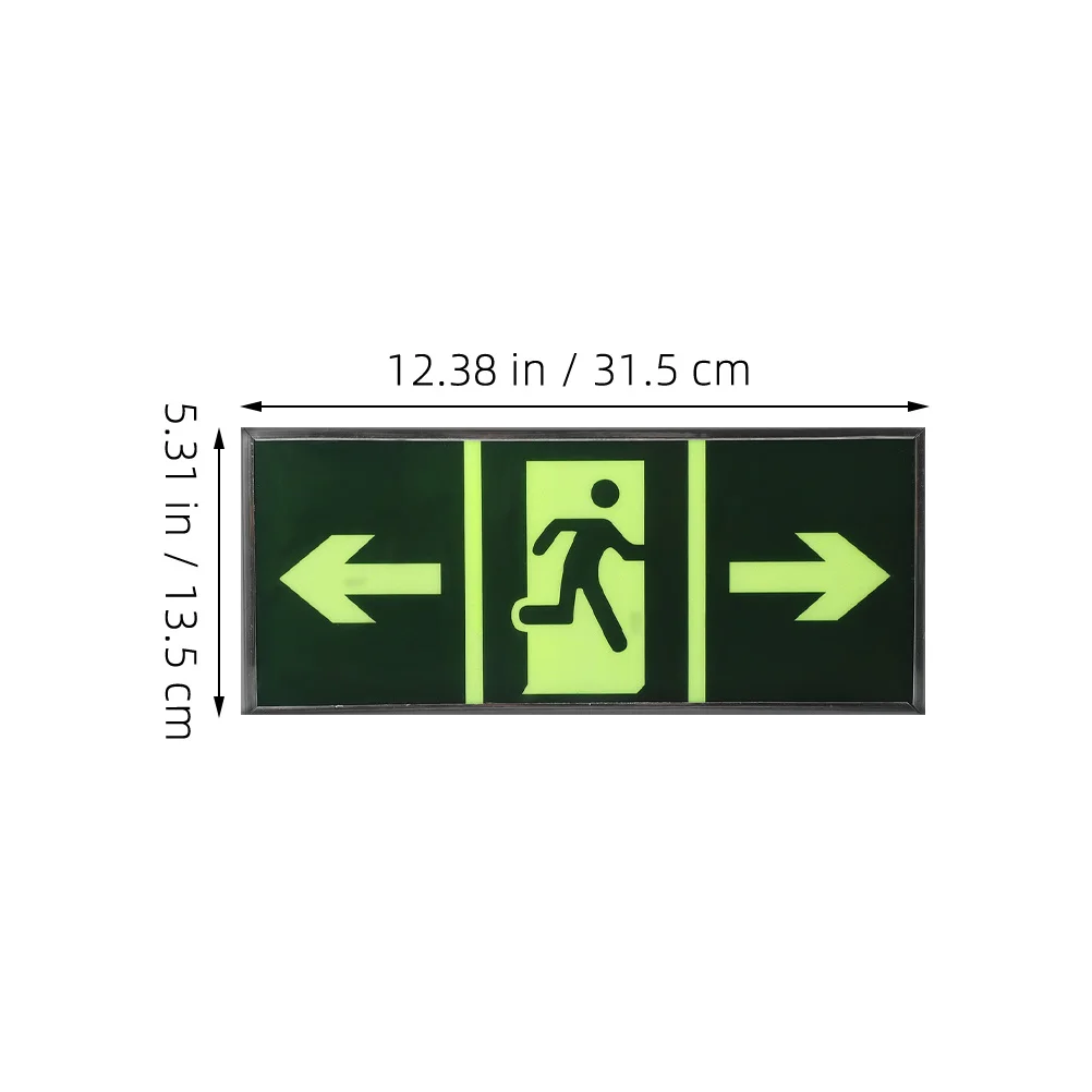 4Pcs Safety Exit Plate Self Luminous Emergency Sign Night Glow Decals Evacuation Indicator Wall Sticker Luminous