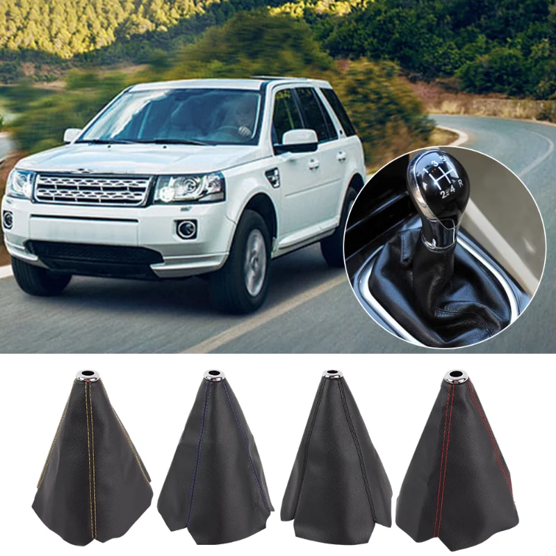 Car Gearshift Lever Dust Cover Universal PU Leather 16mm Auto Gearshift Ring Manual Gearshift Handle Protector for All Vehicles