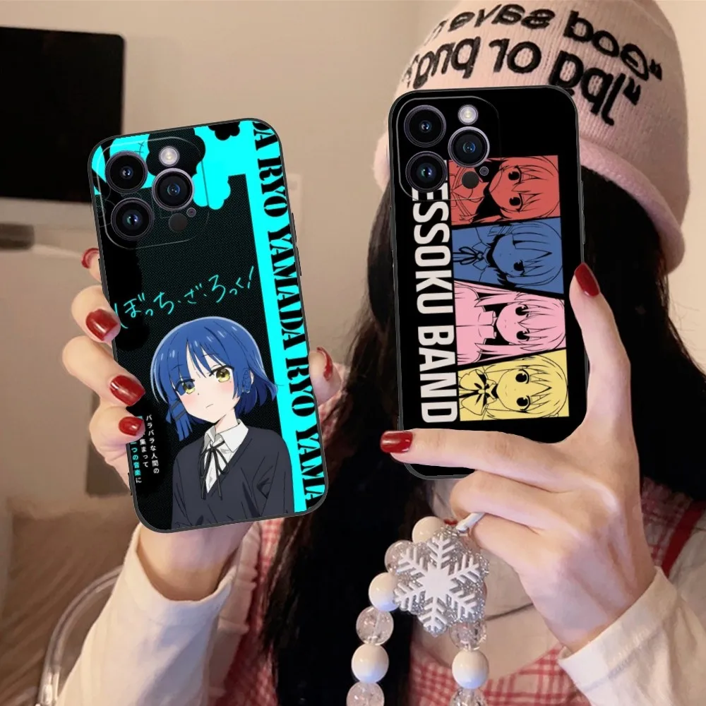 Bocchi Rock Ryo Yamada Cell Phone Case for iPhone 15 14 13 12 11 X XR XS 8 7 Pro Max Plus Mini Black Soft Phone Cover Funda