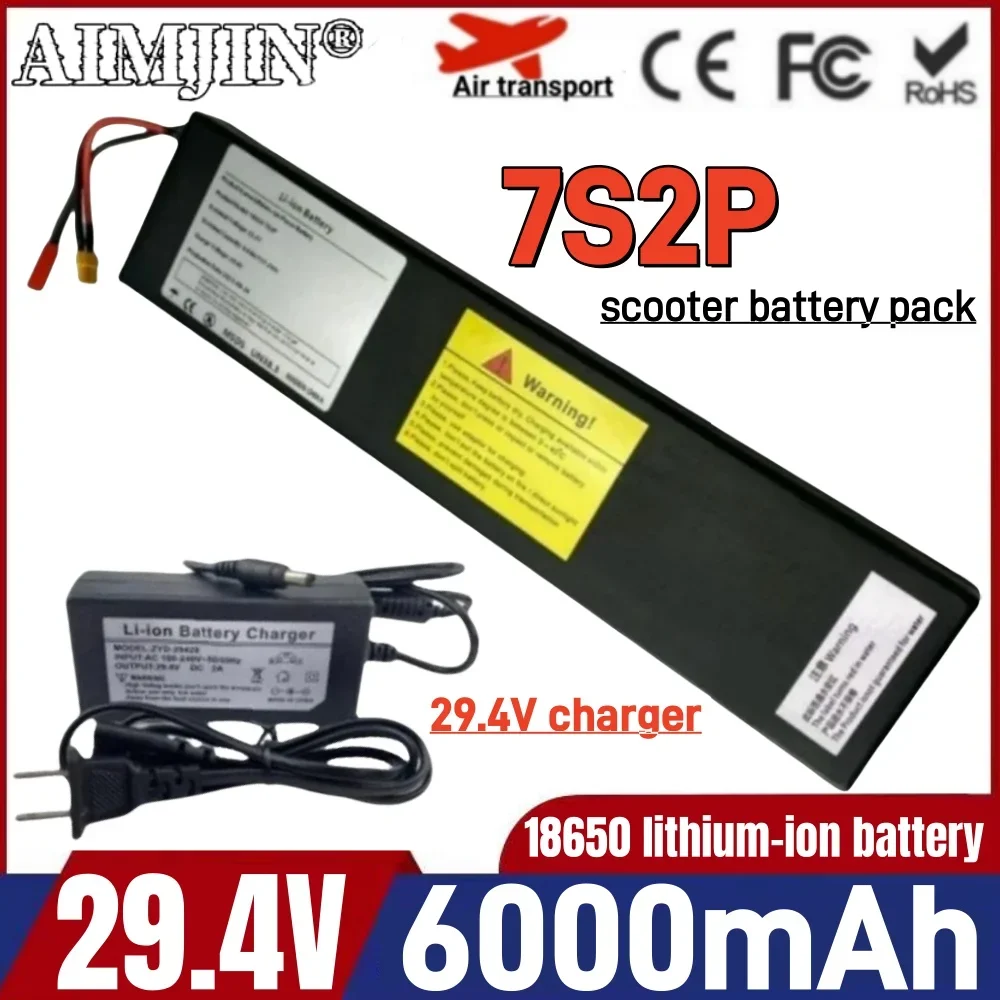 

18650 Lithium Ion Cell 7S2P 29.4V 6000mah for Bicycle Electric Scooter BMS+charger