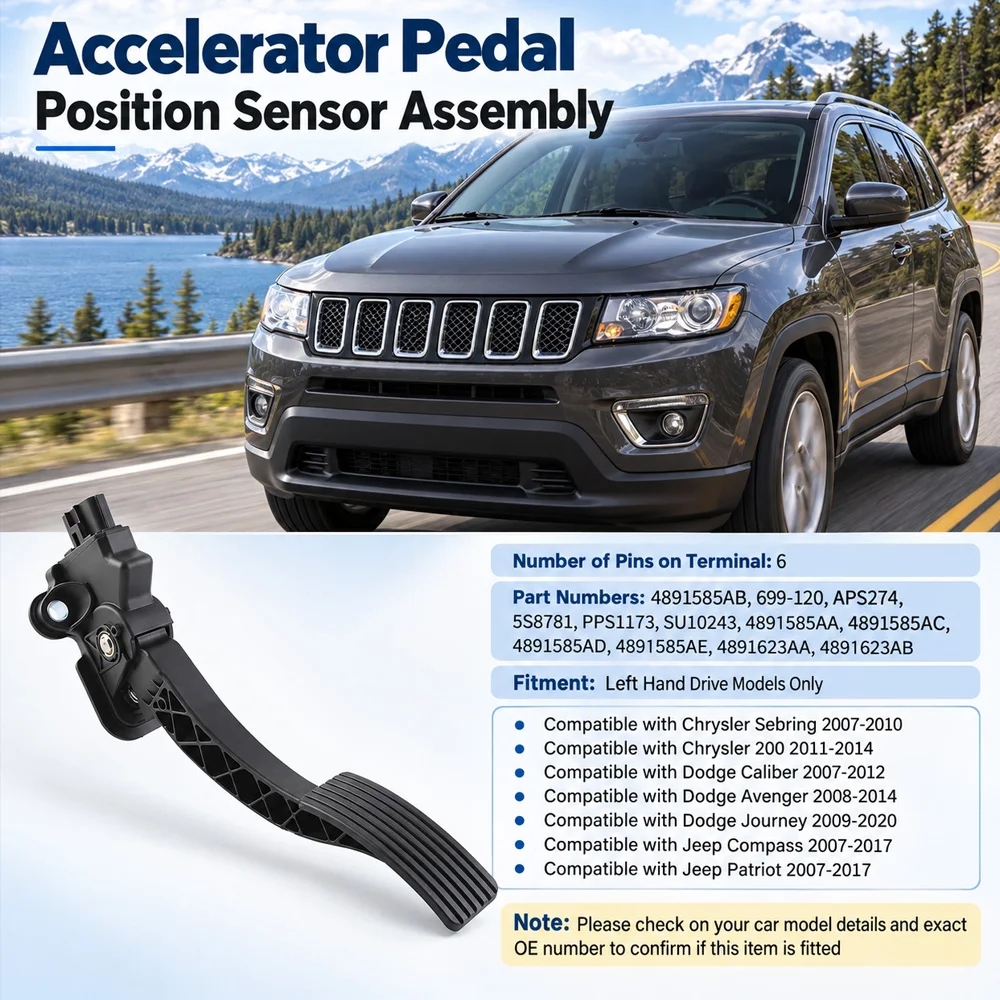 Car Accelerator Pedal Position Sensor Assembly for Chrysler 200 Sebring Dodge Caliber Avenger Journey Jeep Compass Patriot