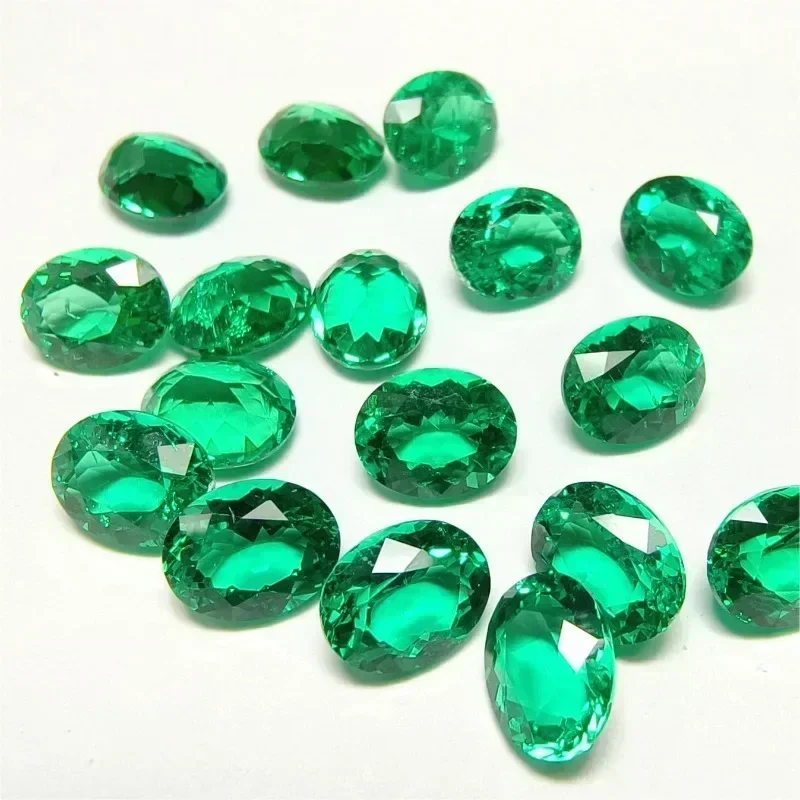 Lab Grown Oval Shape Columbian Emerald Green Gemstone For Diy Jewel Pendant Bracelet Making Material Selectable AGL Certificate