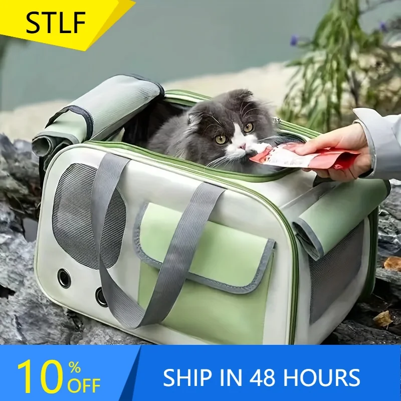 

STLFPortable Single Shoulder Space CapsulessPet Carrier Bag Ventilated Foldable Backpack for Small Cats Dogs Travel Cat Carrier