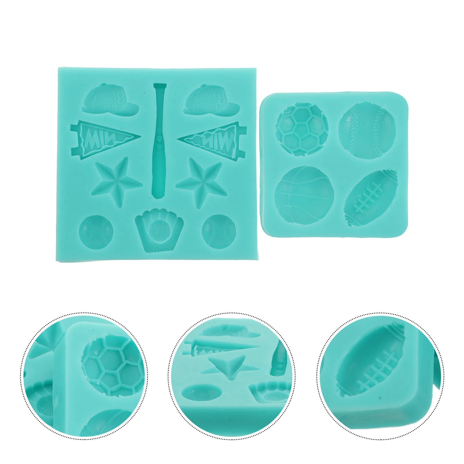 

2pcs Silicone Ball Molds Soccer Basketball Chocolate Gummy Cookie Baking Diy Treats Party Supplies Fondant Molds Jewelry Craft