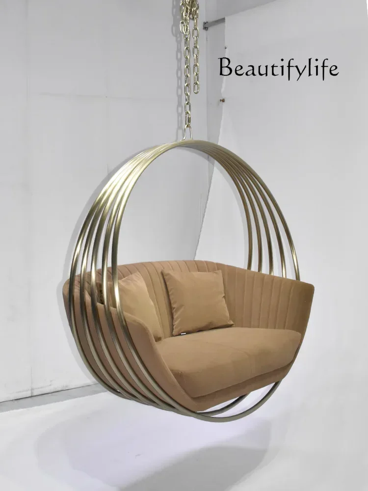 

Modern simple living room single sofa hanging basket chair indoor courtyard swing hanging chair