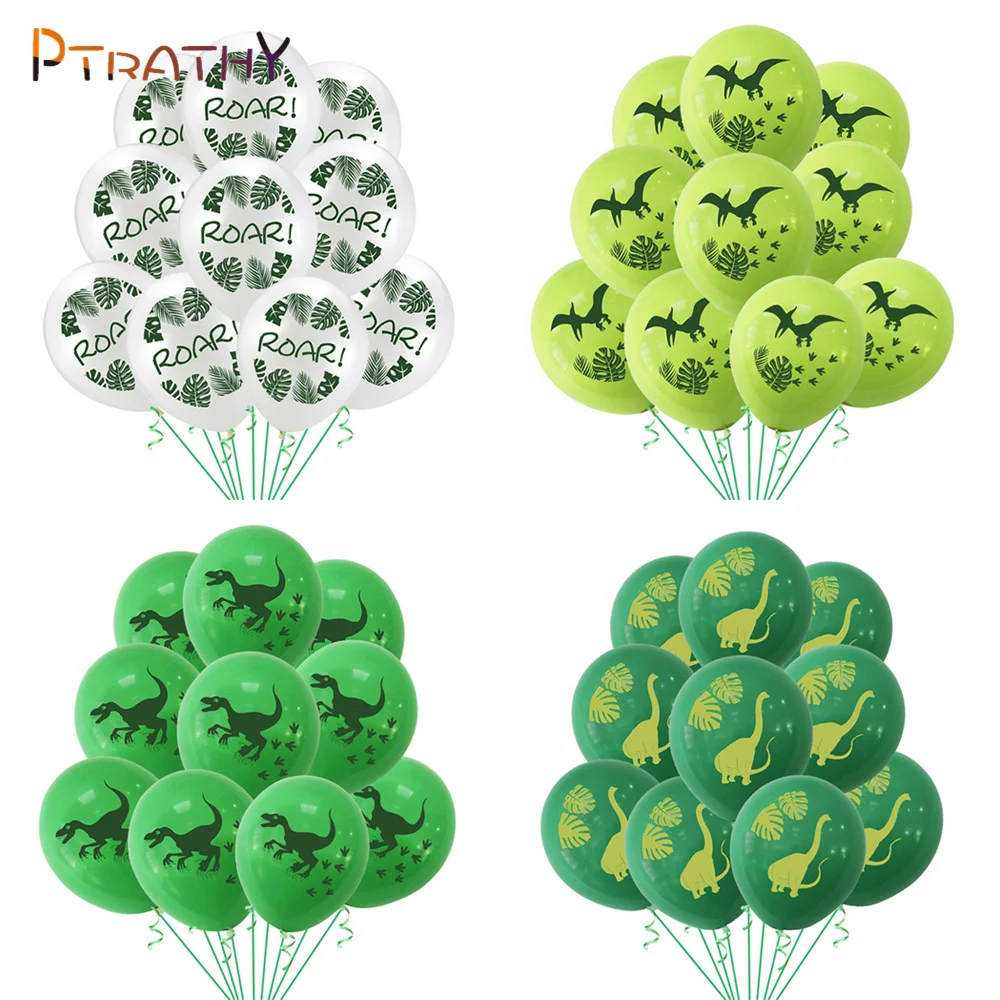 

10pcs 12inch Dinosaur Confetti Latex Balloons Kids Boys Birthday Party Decorations Jurassic World Baby Shower Air Balls Globos
